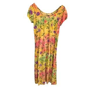 Jams World Floral Tenzi Short Sleeve Midi Dress - size Small